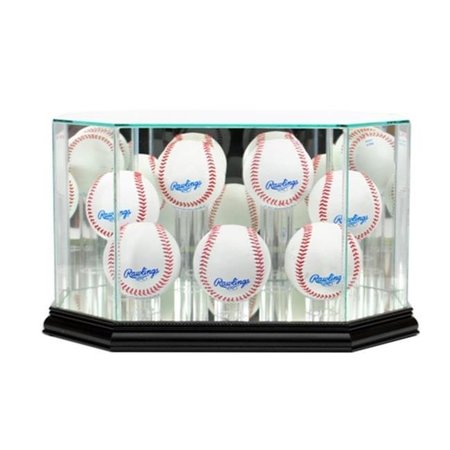 PERFECT CASES Perfect Cases 7BSB-B Octagon 7 Baseball Display Case; Black 7BSB-B